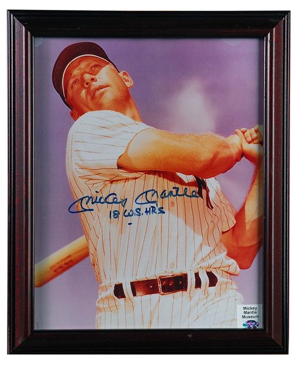 Baseball Autographs - Mickey Mantle Signed Photos with Inscriptions (3)
