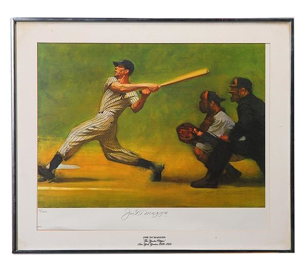 Baseball Autographs - Joe DiMaggio Signed Sports Illustrated Legends Lithograph