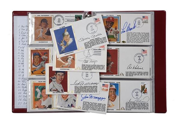 Baseball Autographs - Collection of 39 Gateway Commemorative Envelopes:With 33 Signed Including Mantle, Williams, DiMaggio