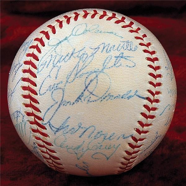 Baseball Autographs - 1954 New York Yankees Team Signed Baseball