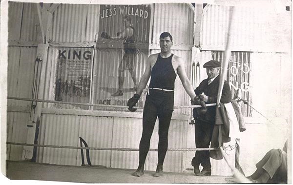 Muhammad Ali & Boxing - Jack Johnson v Jess Willard Stone Litho Poster Photo (1915)