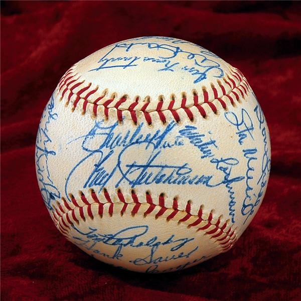 Baseball Autographs - 1956 St. Louis Cardinals Team Signed Baseball with Musial