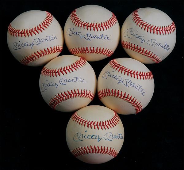 Collection of Mickey Mantle Single Signed Baseballs (23)