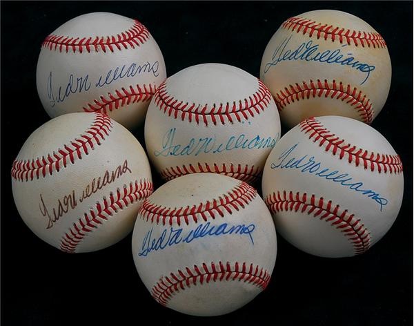 Baseball Autographs - Ted Williams Single Signed Baseball Collection (24)