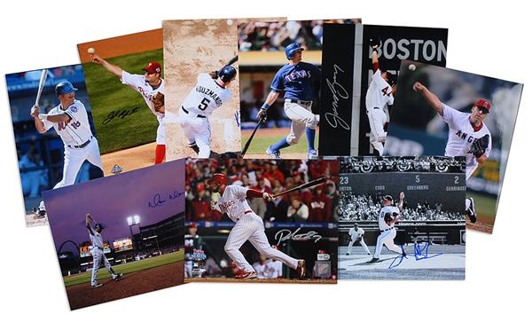 Collection of Signed 8"x10"  Baseball Photos Including  Bay, Martinez, & Bonderman (110)