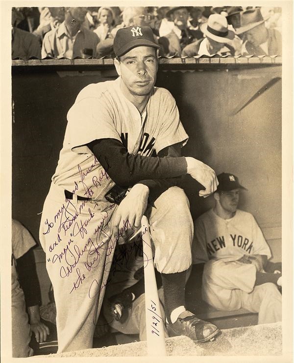 Baseball Autographs - 1951 Joe DiMaggio Signed Photo to Ralph Houk