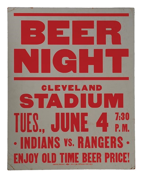 - 1974 Cleveland Indians Beer Night Poster