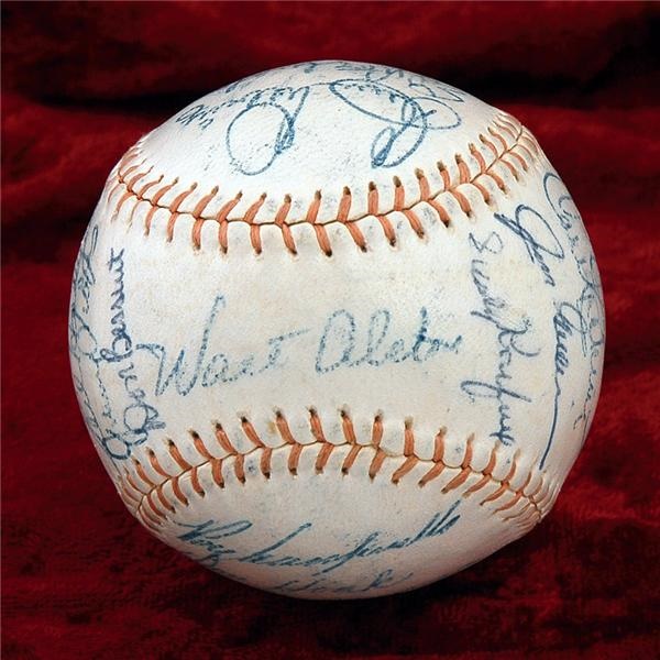 Baseball Autographs - 1955 Brooklyn Dodgers Autographed Baseball