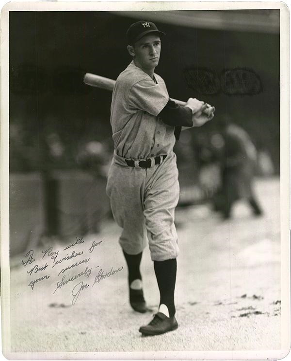 Baseball Autographs - Joe Gordon Signed Photo by Burke