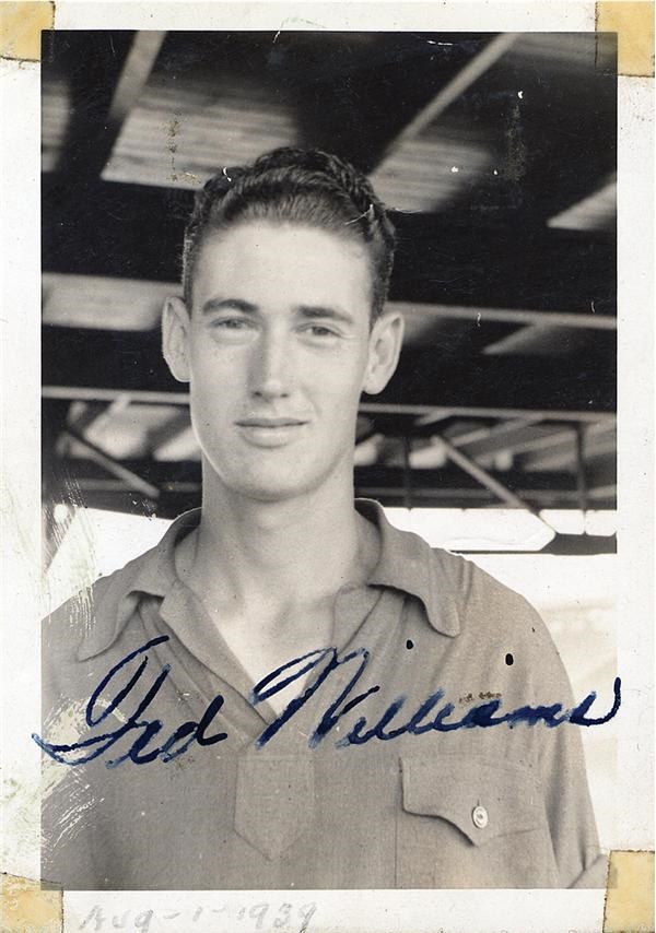 - 1939 Ted Williams Rookie Signed Photo