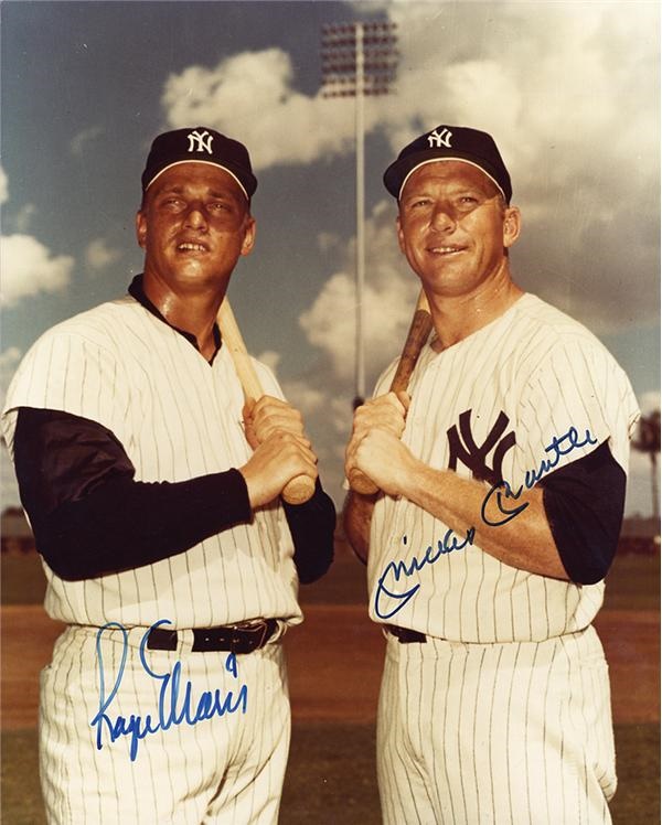 Baseball Autographs - Mickey Mantle and roger Maris Signed Photo
