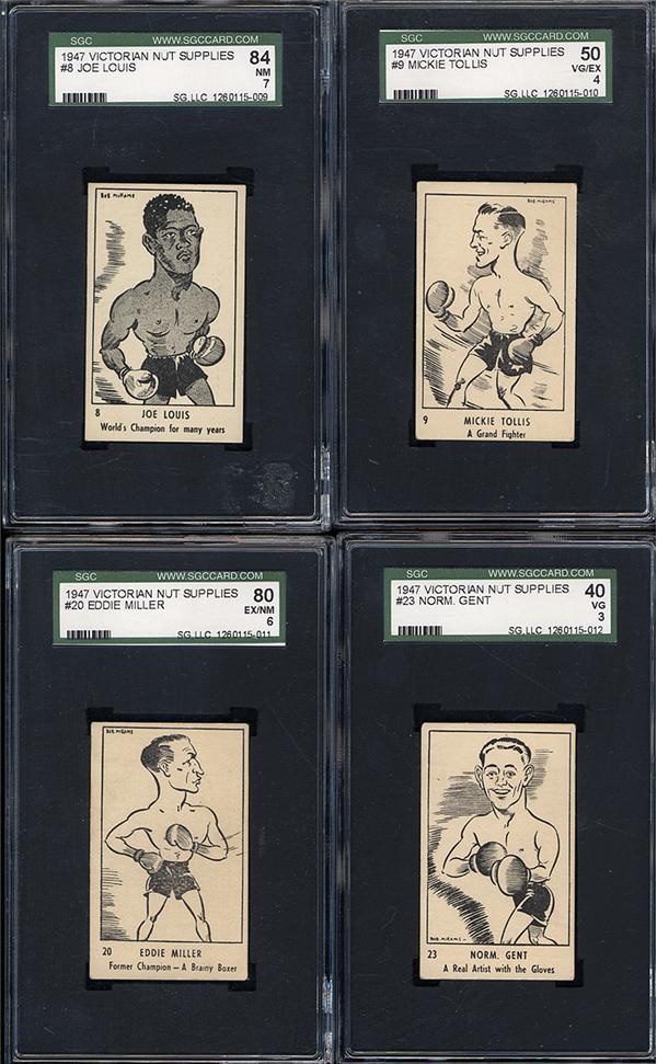 Muhammad Ali & Boxing - 1947 Victorian Nut Supplies Boxing Card Sub - Set (All Graded)