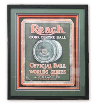 Memorabilia - Circa 1920's Reach Baseball Advertising Sign (20x23" framed)