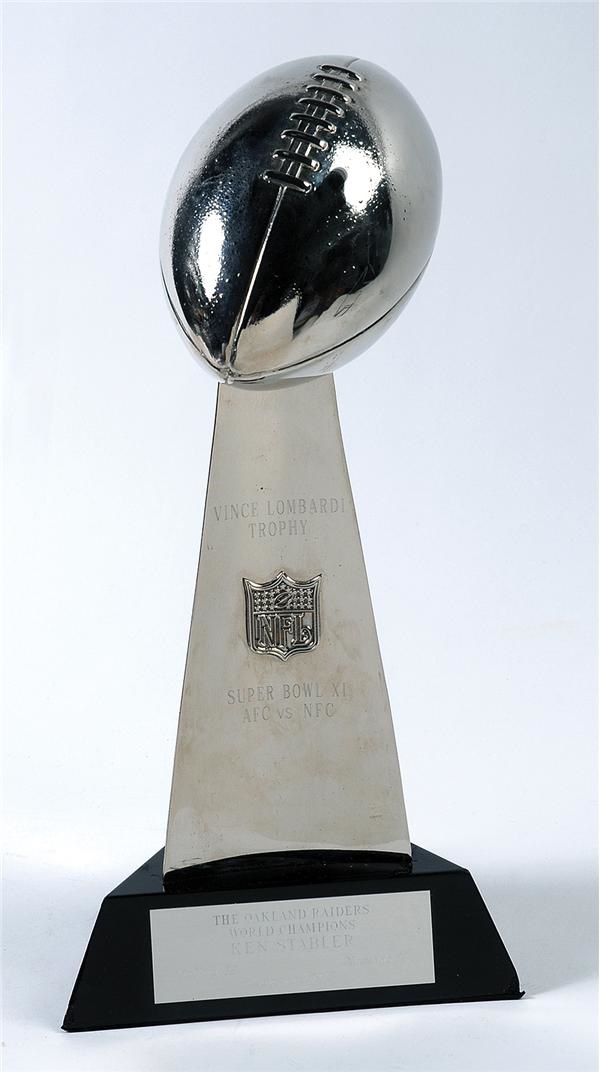 1976-77 Ken Stabler Oakland Raiders Super Bowl Replica Trophy