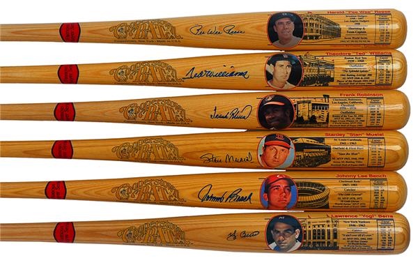 Baseball Autographs - Set of Cooperstown Famous Players Signed Bats (10)