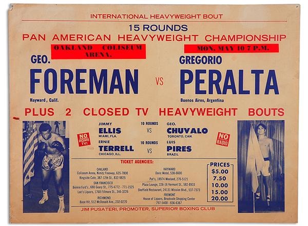 Muhammad Ali & Boxing - 1971 George Foreman vs. Gregorio Peralta On-Site Fight Poster