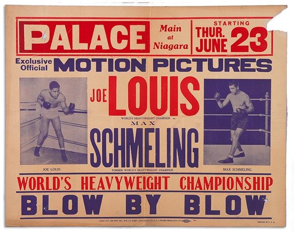 Muhammad Ali & Boxing - 1938 Joe Louis vs. Max Scmeling II Fight Film Poster