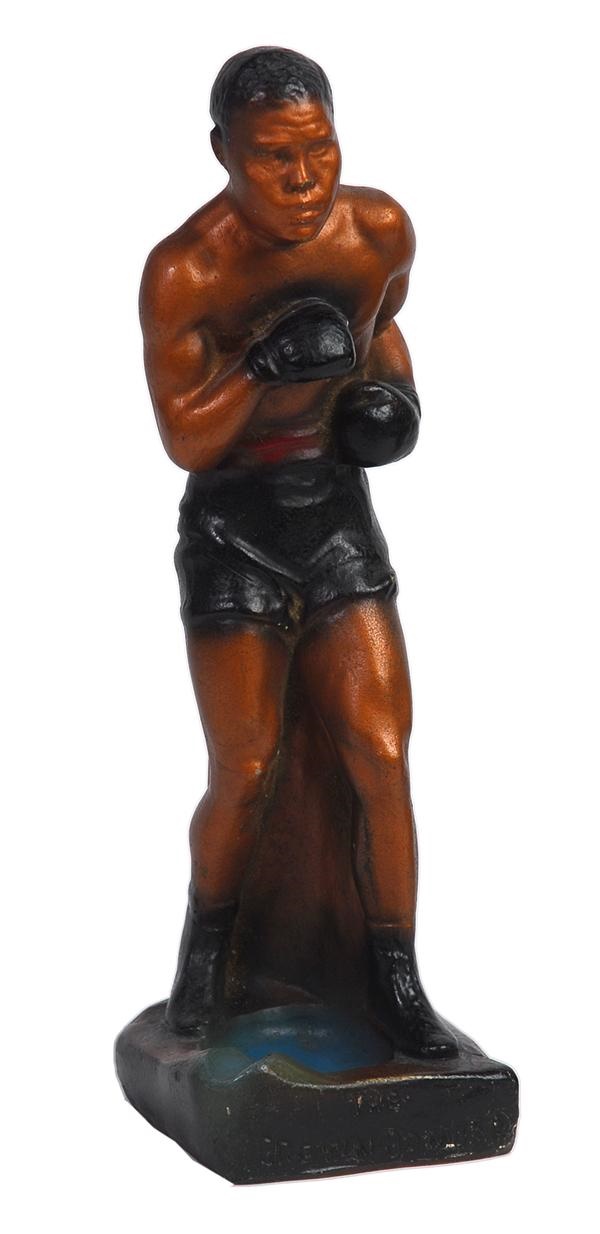 Muhammad Ali & Boxing - 1930's Joe Louis Plaster Statue/Ashtray