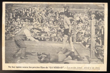 - 1915 Jack Johnson vs. Jess Willard Rare Cuban Postcard