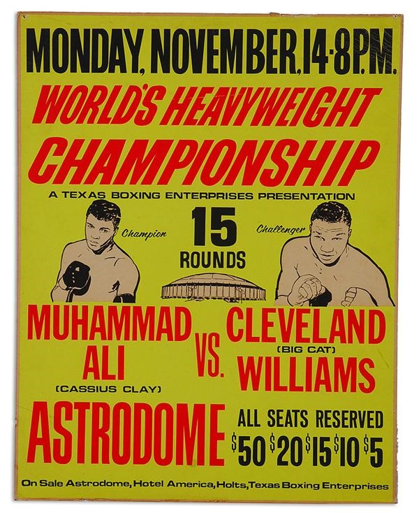 1966 Muhammad Ali vs. Cleveland Williams On-Site Fight Poster