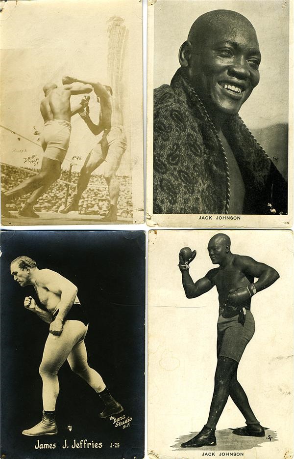Muhammad Ali & Boxing - Large Collection of 1910 Jack Johnson vs. James Jeffries Postcards (100)