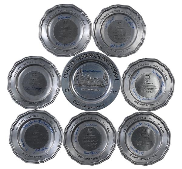 The Mike Brown Collection - Autographed Hall of Fame Induction Pewter Plates (9)
