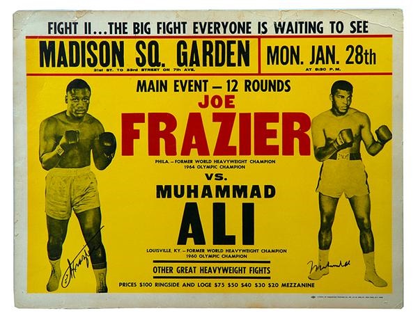 Muhammad Ali & Boxing - Muhammad Ali vs. Joe Frazier Autographed Onsite Fight 2 poster