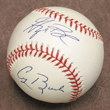 Political - George H. & George W. Bush Signed Baseball