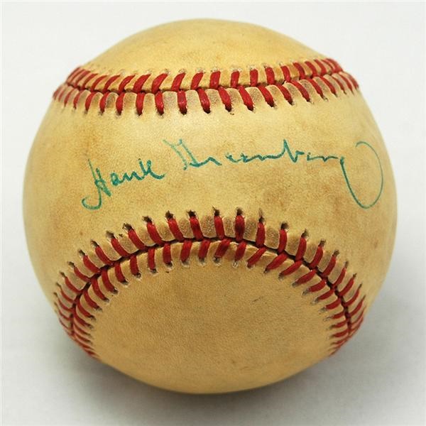 The Mike Brown Collection - Hank Greenberg Single Signed Baseball