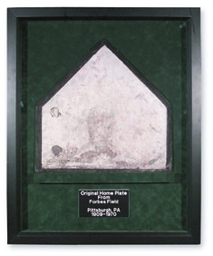 - Circa 1970 Forbes Field Home Plate (26x32" shadow boxed)