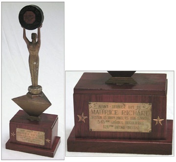 - 1960 Maurice "Rocket" Richard's 543rd Goal Puck Trophy (20")
