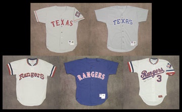 - 1980's-90's Texas Rangers Game Worn Jersey Collection (5)