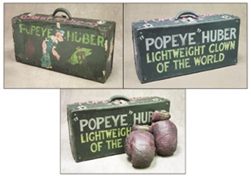 Muhammad Ali & Boxing - 1930's Popeye Huber Vaudeville Boxing Trunk & Gloves