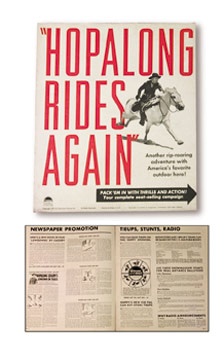Movies - 1937 Hopalong Rides Again Pressbook