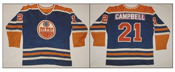 1976-77 "Soupy" Campbell WHA Edmonton Oilers Game Worn Jersey