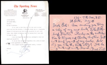 Ed Barrow - Sportswriters' Letter Collection