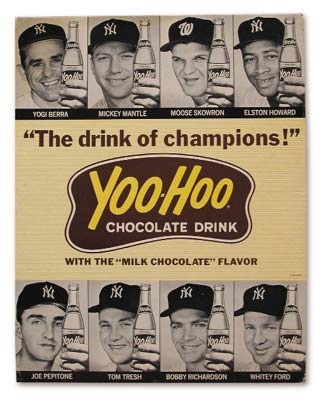 NY Yankees, Giants & Mets - 1964 New York Yankees Yoo-Hoo Advertising Sign (11x14")