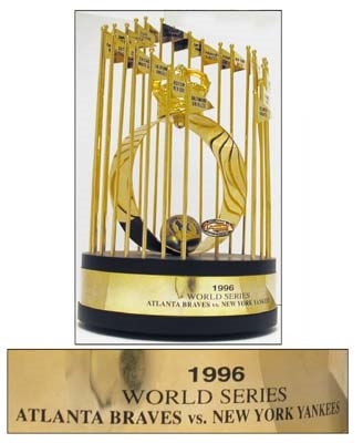 - 1996 New York Yankees World Series Championship Trophy (12" tall)