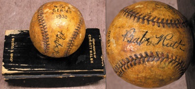 - 1930 World Series Signed Baseball with Ruth & McGraw