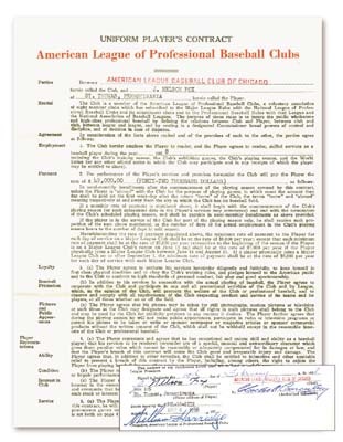 - 1958 Nellie Fox Signed Uniform Player's Contract