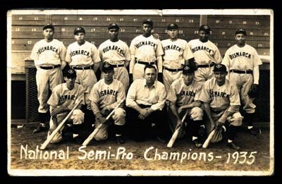 - 1935 Bismarck Baseball Postcard with Satchell Paige