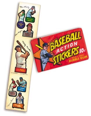 - 1968 Topps Baseball Action Stickers (Mantle) and Wrapper