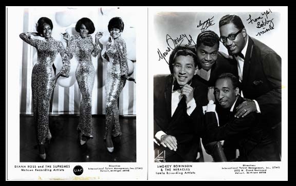 Motown Lot from David Ruffin with Smokey Robinson Signed Photos