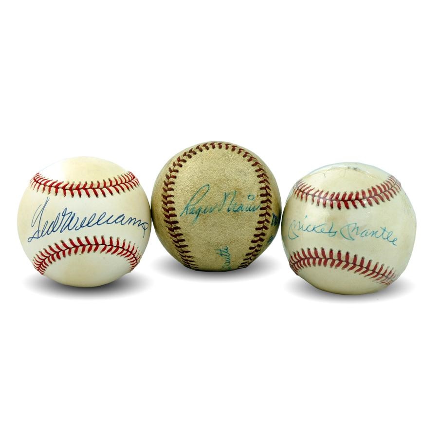 Baseball Autographs - Collection of Three Signed Baseballs