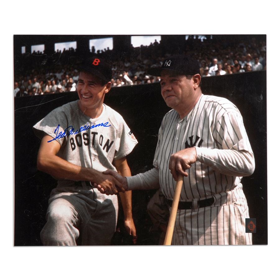 Sports Fine Art - Ted Williams with Babe Ruth Signed Photo
