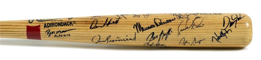 Baseball Equipment - 1993 Mariano Duncan Philadelphia Phillies Team Signed World Series Bat