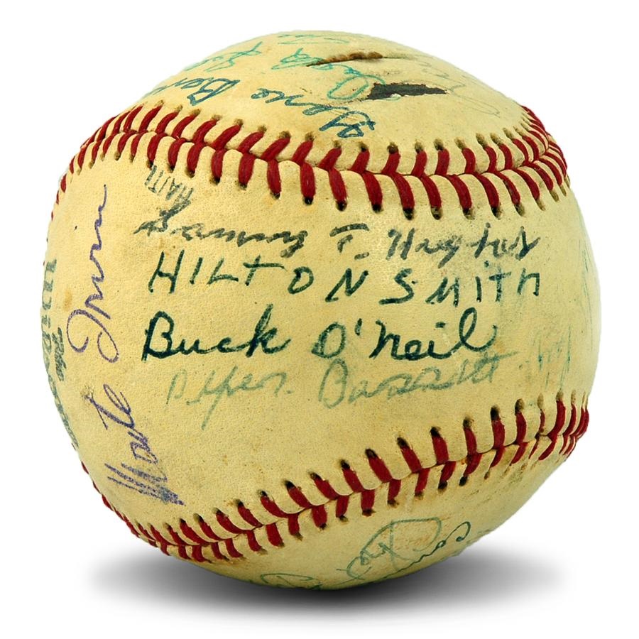 Baseball Autographs - Signed Negro League Baseball with Willie Wells and Hilton Smith