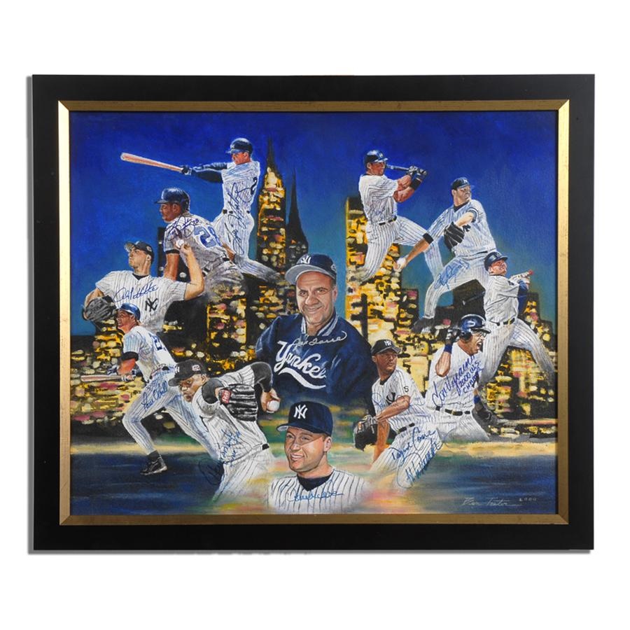 Sports Fine Art - 2000 New York Yankees Signed Art by Ben Teeter