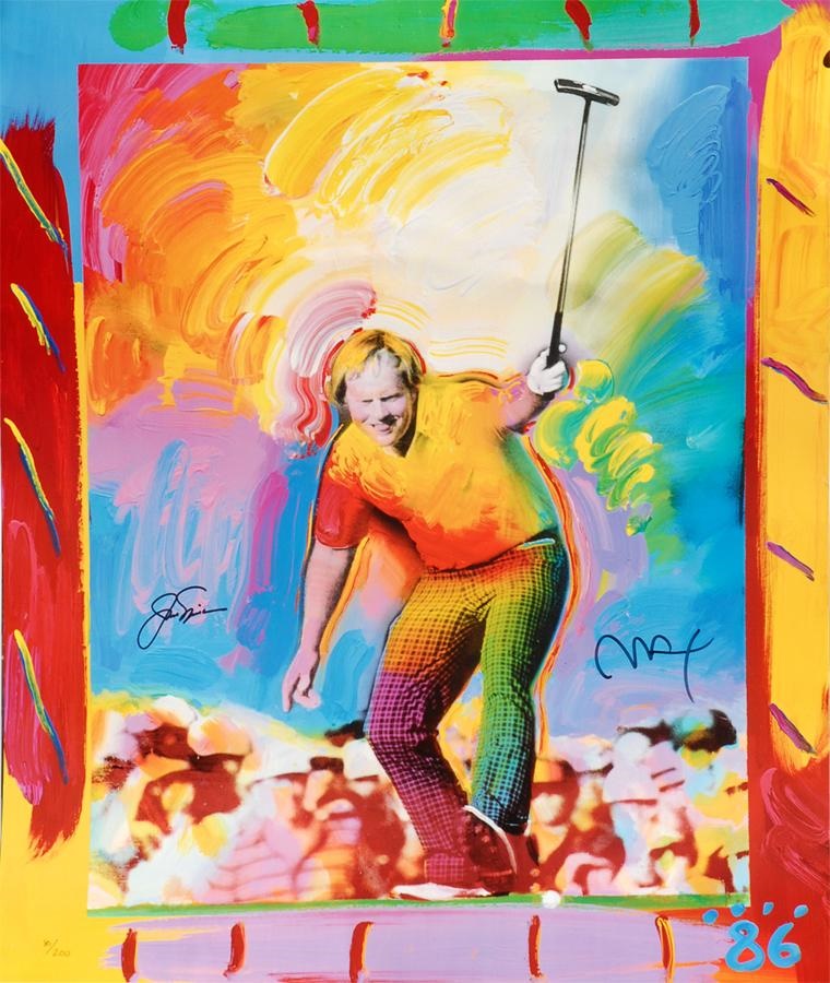 Sports Fine Art - "86 at Augusta" Lithograph on Paper signed by Jack Nicklaus and Peter Max