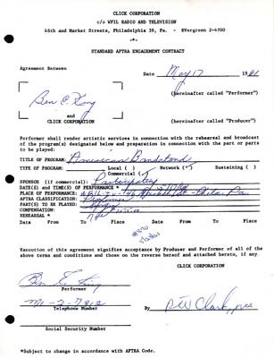 1961 Ben E. King Contract